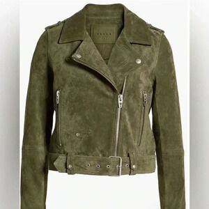 BlankNYC Suede Olive Green Moto Jacket Size Small